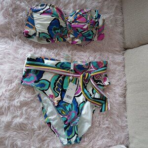 Trina Turk Swim Bikini Top and Bottom, L, NWT